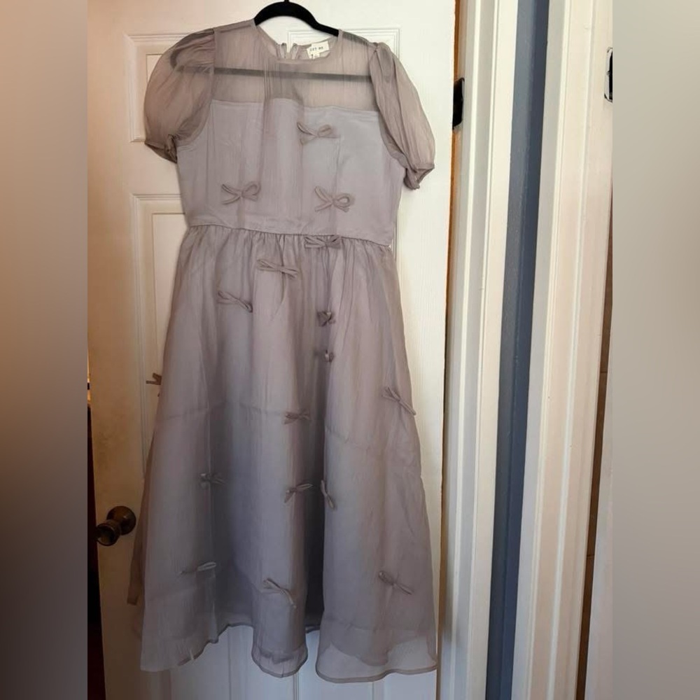 Gray Bow Dress